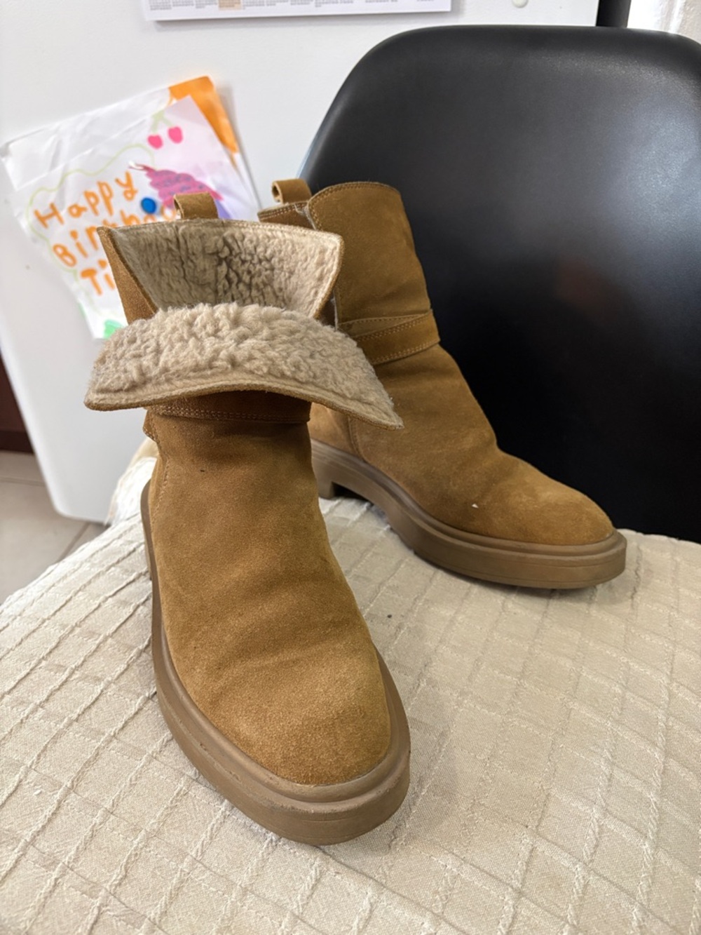 Zara 🤎 Shearling Leather Boots